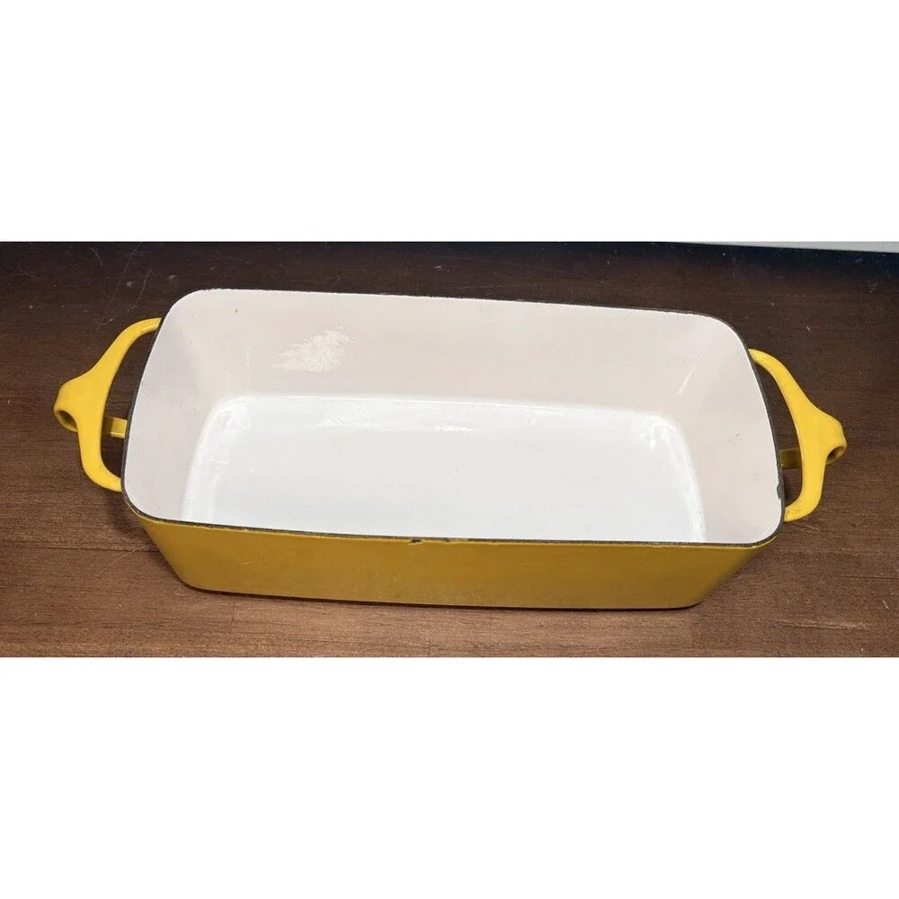 Vintage MCM Dansk Kobenstyle France Yellow Enamelware Baking Pan